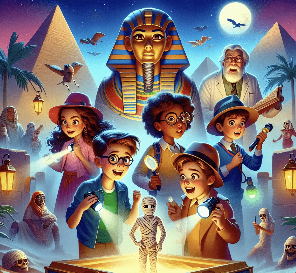 Im Hintergrund ein Pharao
